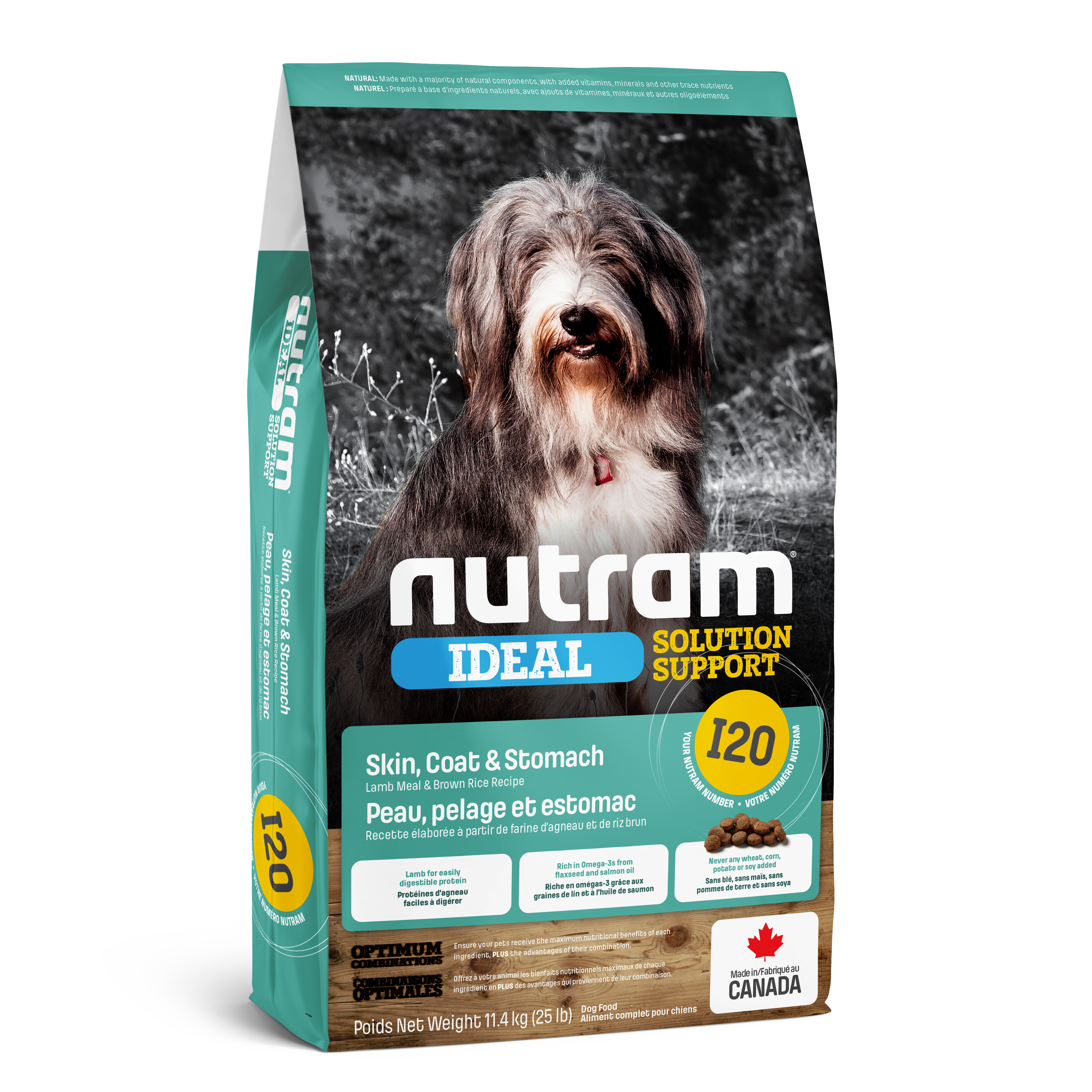 Nutram Ideal Solution I20 Skin, Coat, and Stomach Dog Food Lamb Meal & Brown Rice