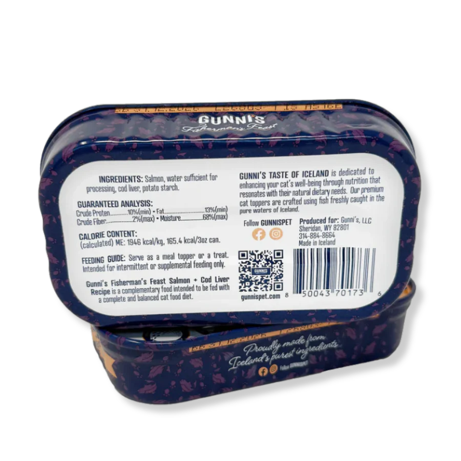 Gunni's Pet Salmon & Cod Liver Recipe Food Topper For Cats