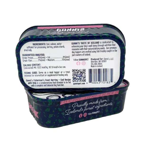 Gunni's Pet Herring & Cod Recipe With Kelp Food Topper For Dogs