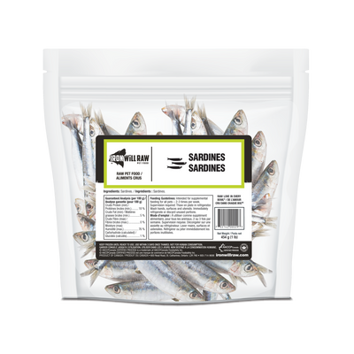 Iron Will Raw Frozen Whole Sardines - 1 lb Bag - Frozen Dog Food - Iron Will Raw - PetMax Canada