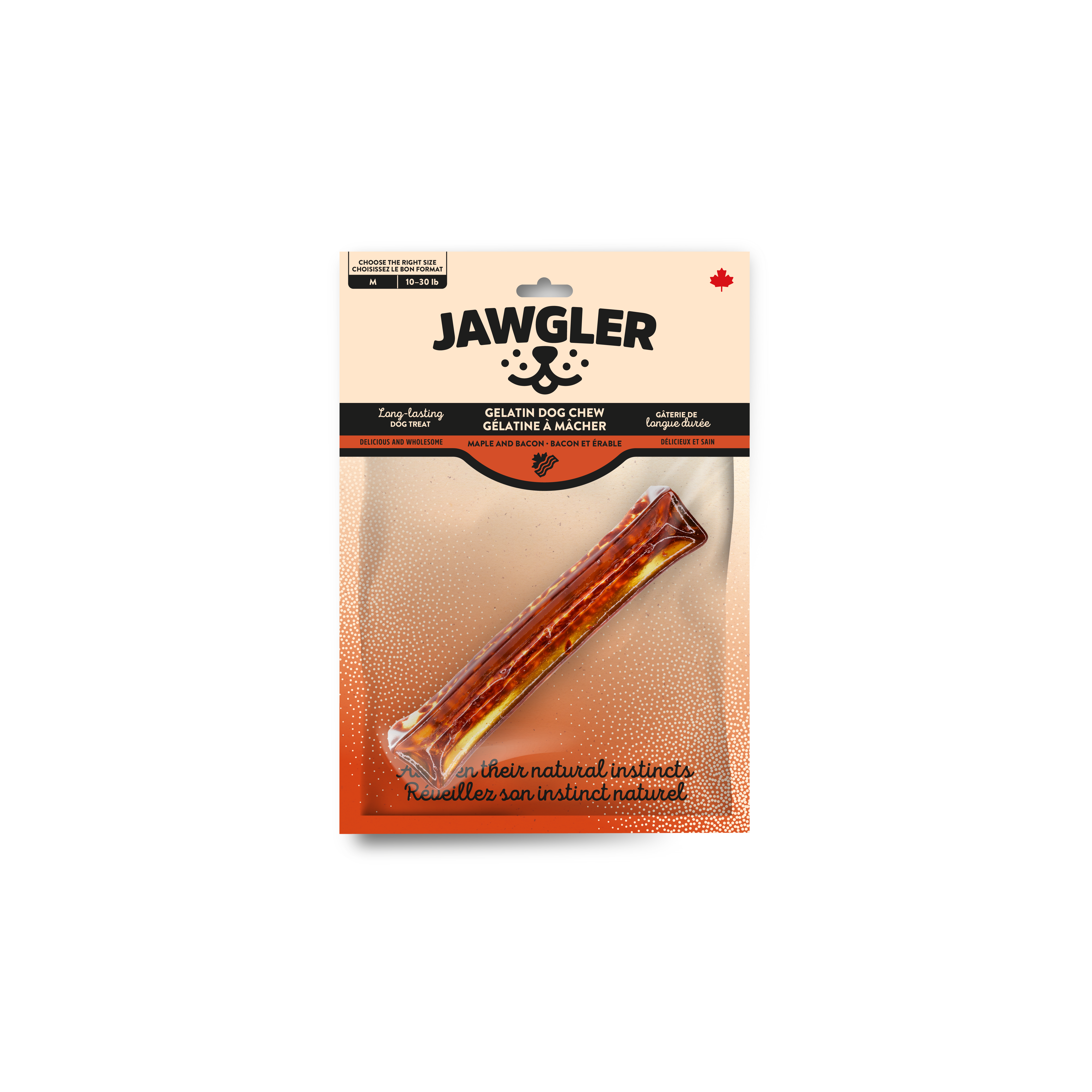 Jawgler Bacon Maple Gelatin Dog Chew - Chew Products - Jawgler - PetMax Canada