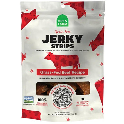 Open Farm Grain-Free Grass-Fed Beef Jerky Strips Dog Treats  Dog Treats  | PetMax Canada