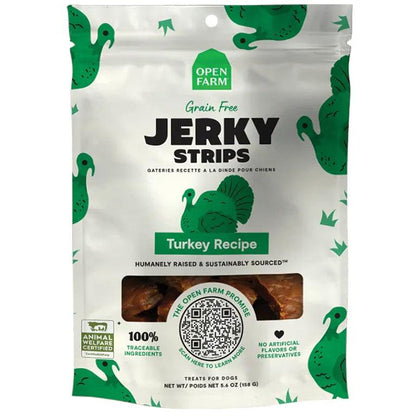 Open Farm Grain-Free Turkey Jerky Strips Dog Treats - 159g - Dog Treats - Open Farm - PetMax Canada