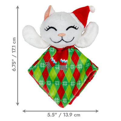 Kong Holiday Crackles Santa Kitty Cat Toy - Dimension graphic showing 6.75 in (17.1 cm) tall by 5.5 in (13.9 cm) wide - Kong - PetMax Canada
