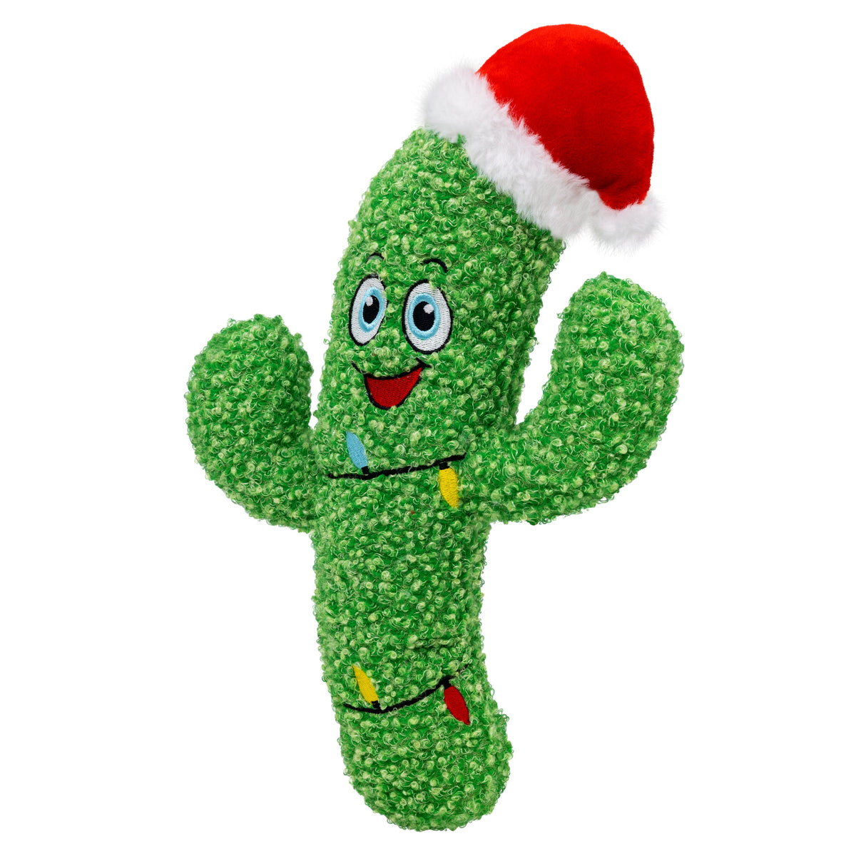 Kong Holiday Kickeroo Santa Cactus Cat Toy - angled front view - Kong - PetMax Canada