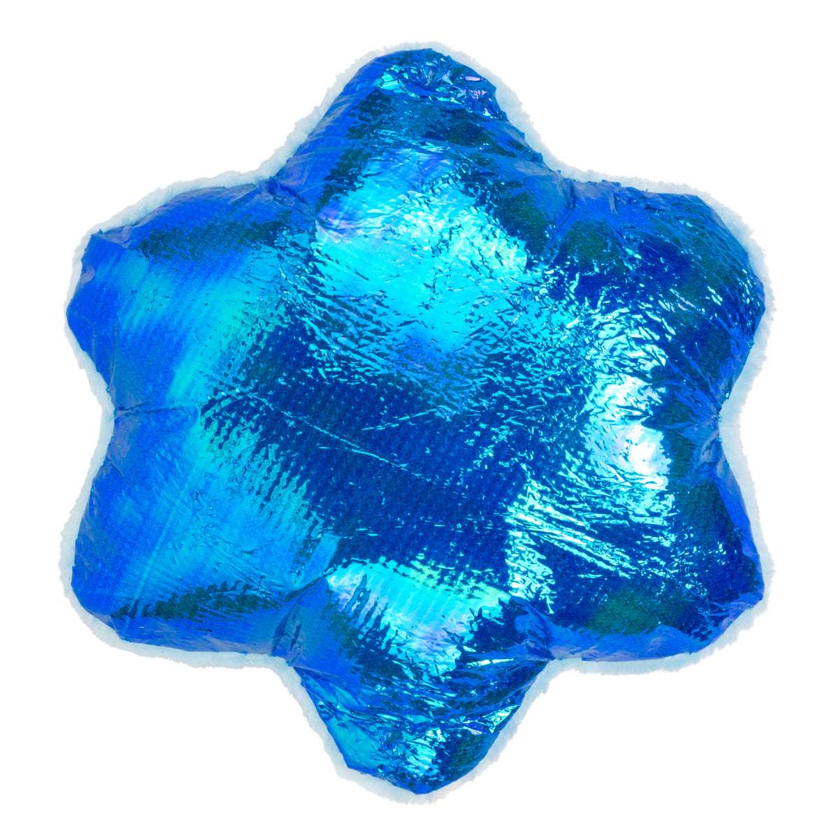 Kong Holiday Scrattles Penguin & Snowflake Cat Toy 2-Pack - Shiny iridescent blue back of the snowflake - Kong - PetMax Canada