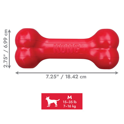 Kong Holiday Goodie Bone Dog Toy - Medium dimensions 7.25 x 2.75 inches - Kong - PetMax Canada