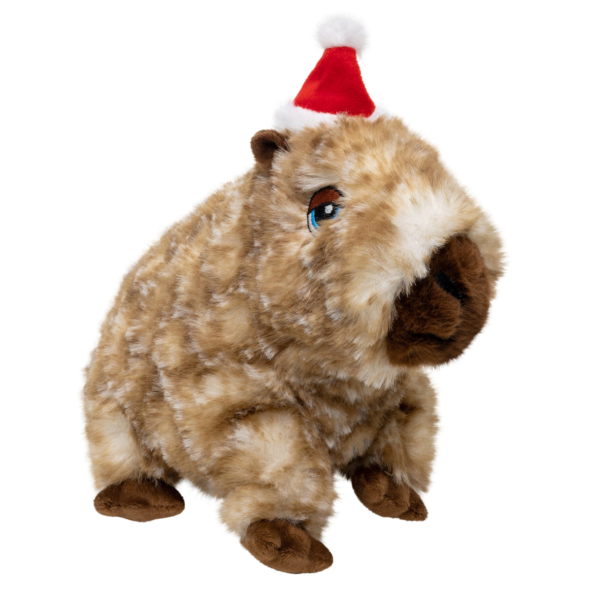 Kong Holiday Comfort Wuzzeez Capybara Dog Toy - front three-quarter view - Kong - PetMax Canada