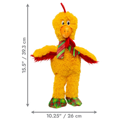 Kong Holiday Knots Chicken Dog Toy - Medium/Large size dimensions, 15.5 in by 10.25 in - Kong - PetMax Canada