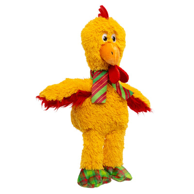 Kong Holiday Knots Chicken Dog Toy - Small size, three-quarter side view - Kong - PetMax Canada
