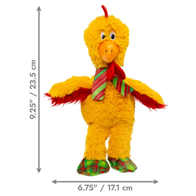 Kong Holiday Knots Chicken Dog Toy - Small size dimensions, 9.25 in by 6.75 in - Kong - PetMax Canada