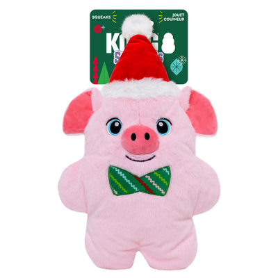 Kong Holiday Snuzzles Pig Dog Toy - in retail packaging with Snuzzles hang tag - Kong - PetMax Canada
