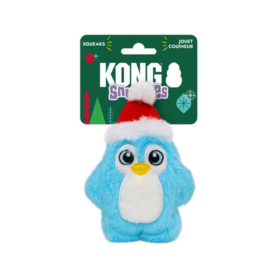 Kong Holiday Snuzzles Santa Penguin Dog Toy - X-Small on KONG Snuzzles holiday hang tag - Kong - PetMax Canada