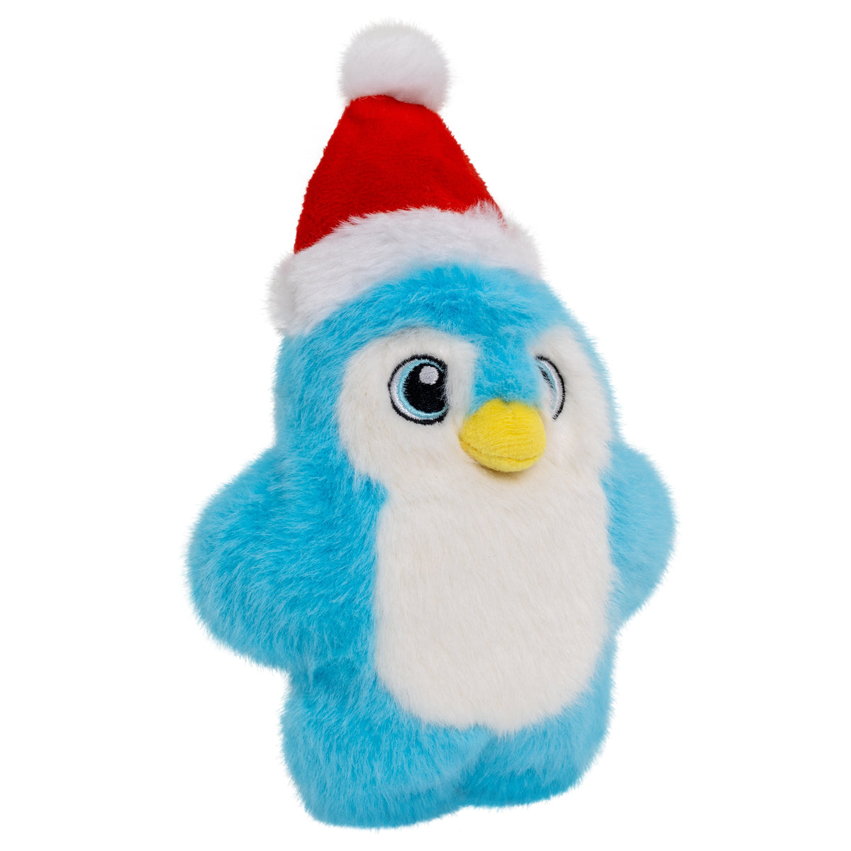 Kong Holiday Snuzzles Santa Penguin Dog Toy - Small three-quarter view with plush beak - Kong - PetMax Canada