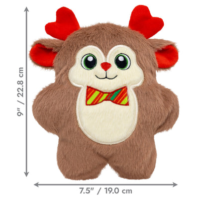 Kong Holiday Snuzzles Bow Tie Reindeer Dog Toy - Medium dimensions 9 x 7.5 inches - Kong - PetMax Canada
