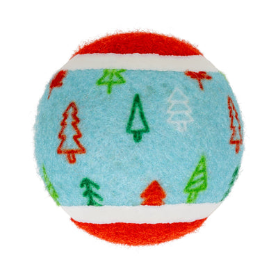 Kong Holiday SqueakAir Tennis Balls Dog Toy 6-Pack - ball with Christmas tree print - Kong - PetMax Canada