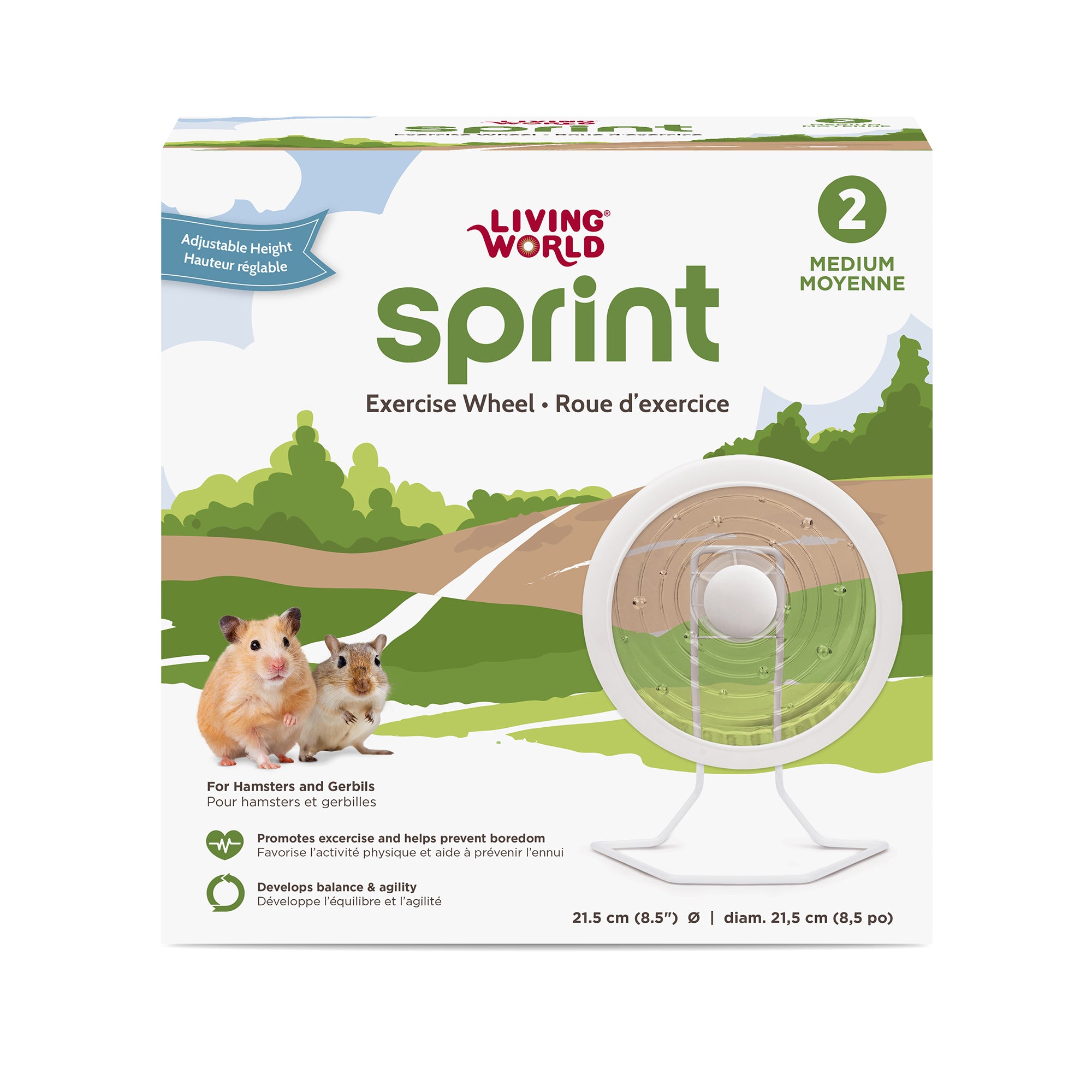 Living World Sprint Exercise Wheel with Metal Stand - Small Animal - Living World - PetMax Canada