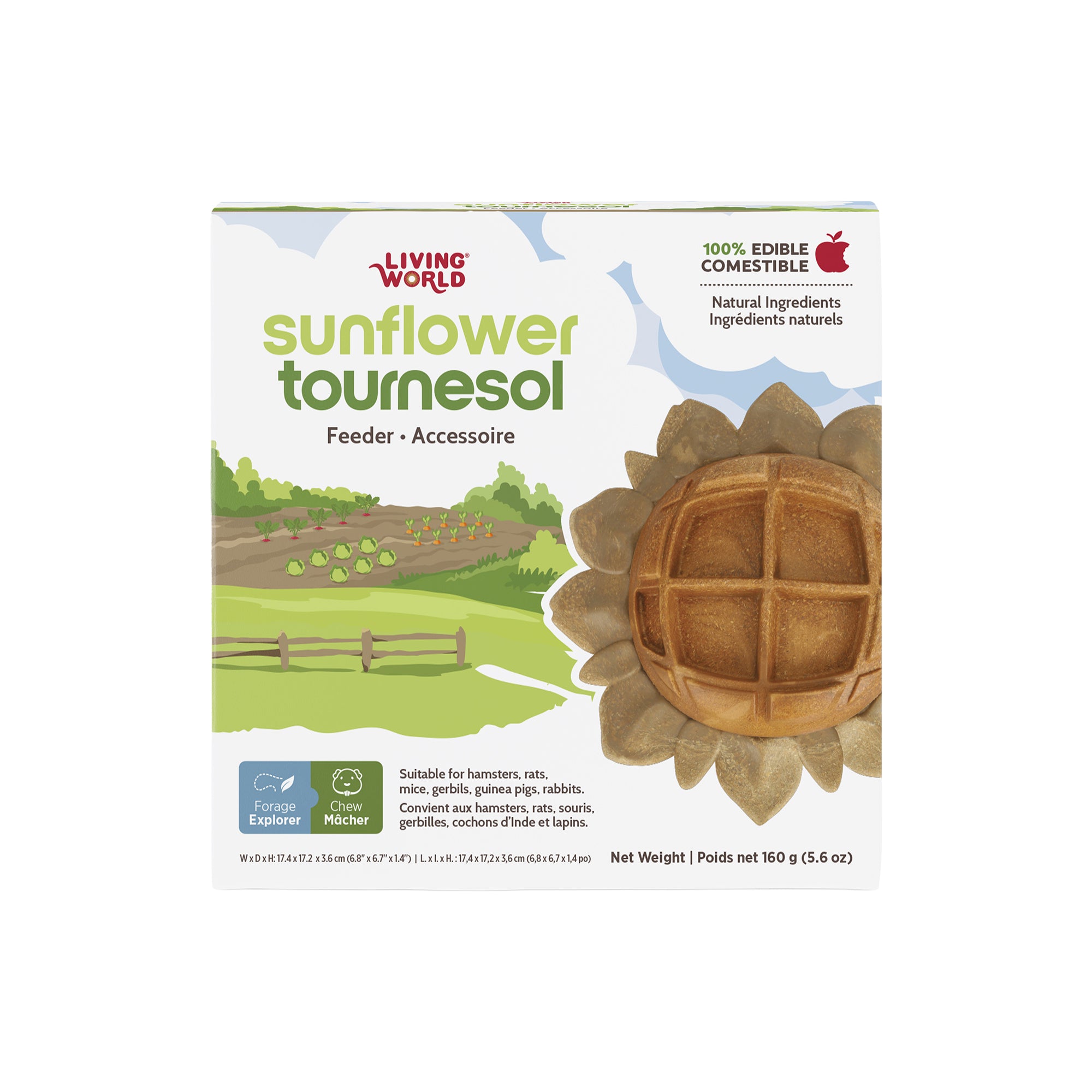 Living World Edible Sunflower Foraging Feeder for Small Animals - Small Animal - Living World - PetMax Canada