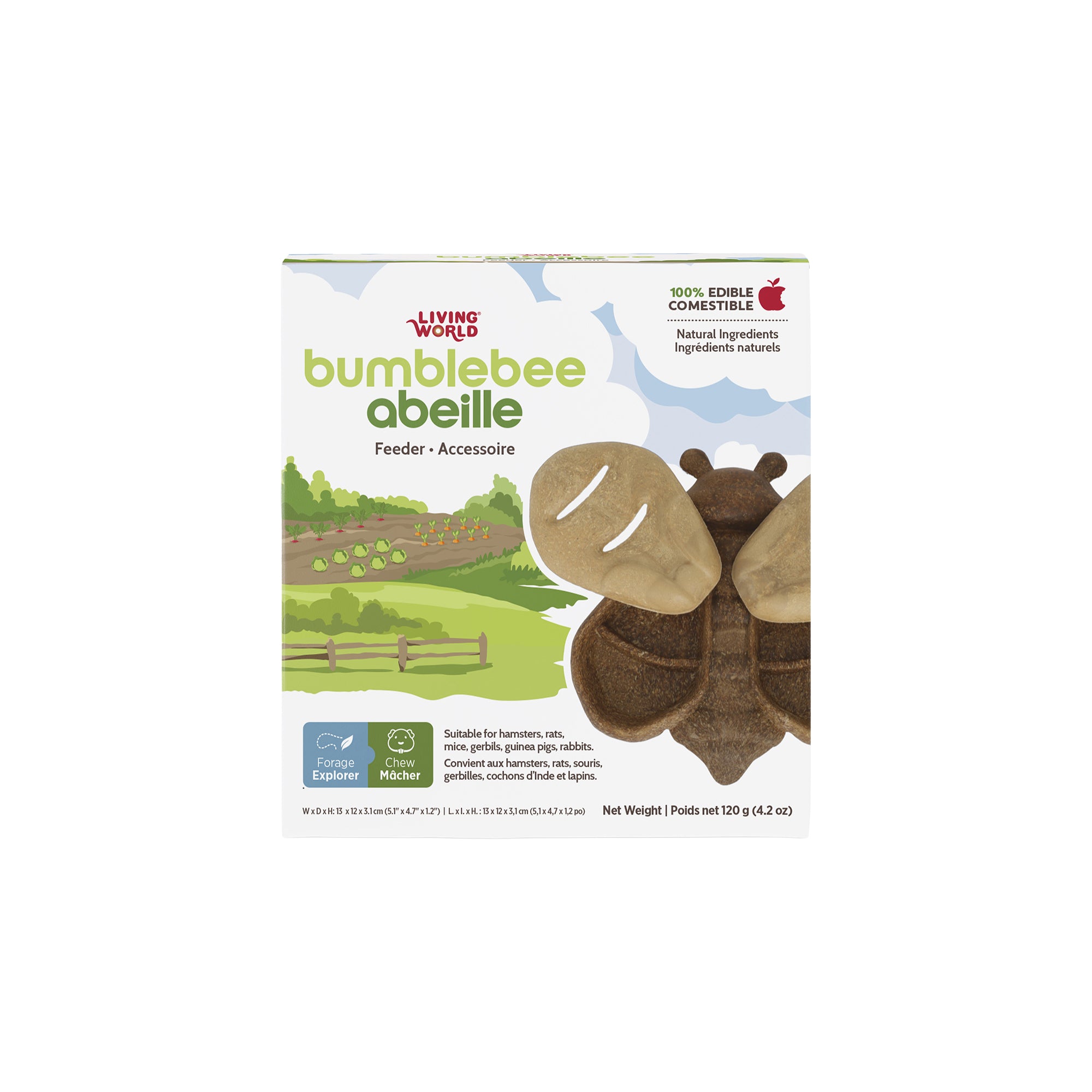 Living World Edible Bumblebee Foraging Feeder for Small Animals - Small Animal - Living World - PetMax Canada
