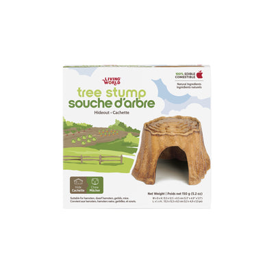 Living World Edible Tree Stump Hideout for Small Animals - Small Animal - Living World - PetMax Canada