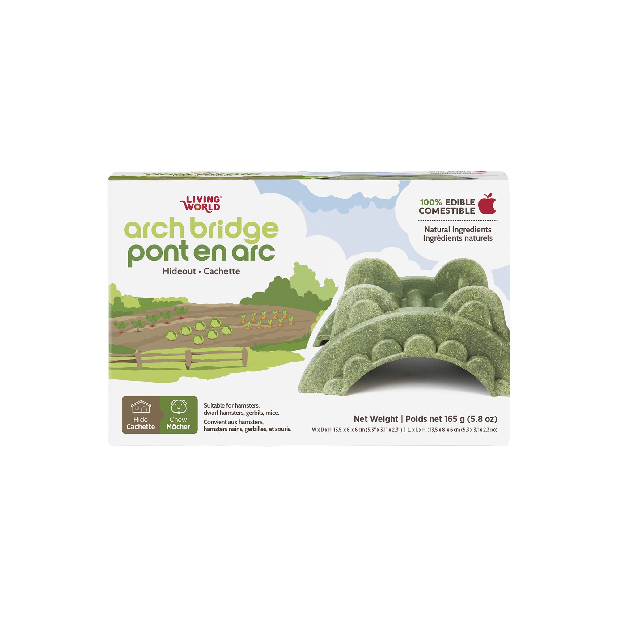Living World Edible Arch Bridge Hideout for Small Animals - Small Animal - Living World - PetMax Canada