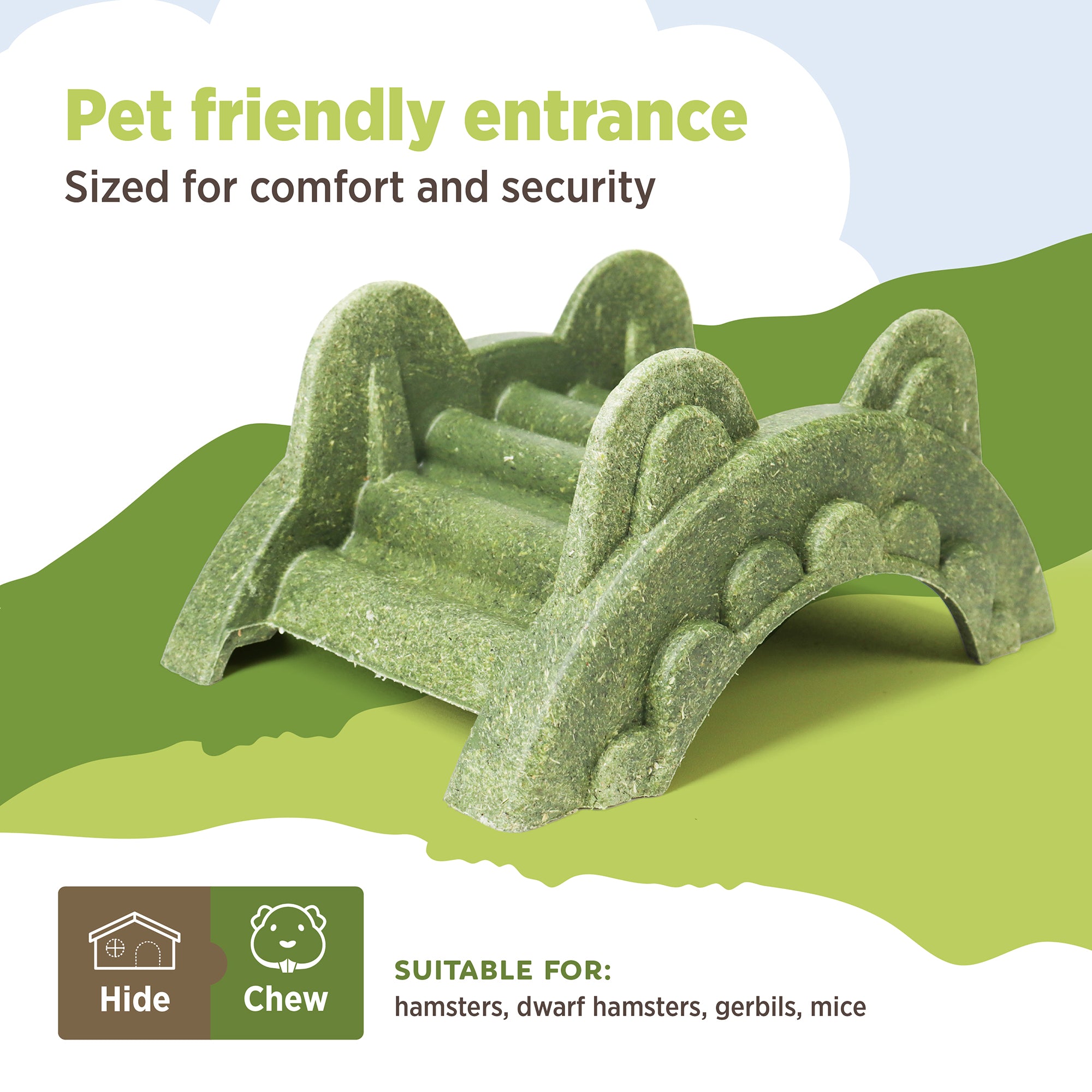Living World Edible Arch Bridge Hideout for Small Animals - Small Animal - Living World - PetMax Canada
