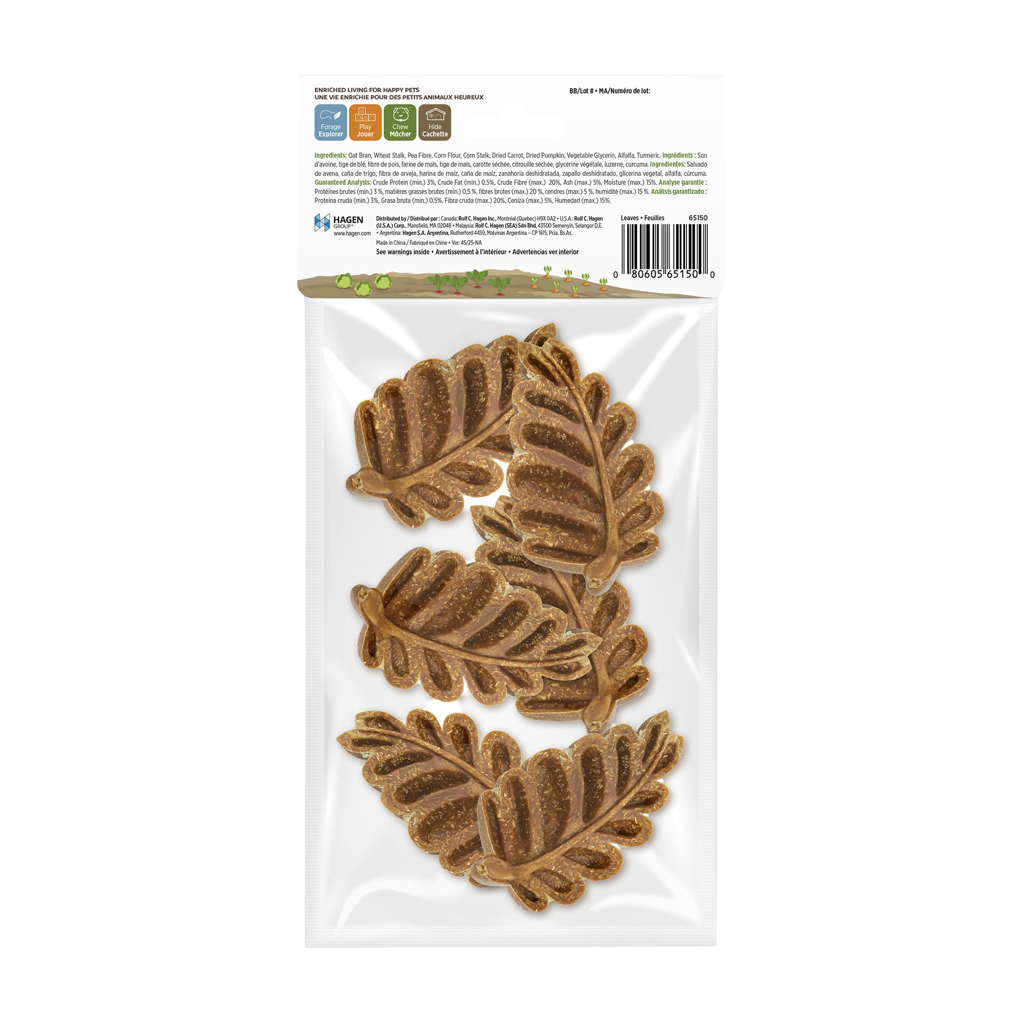 Living World Edible Leaves Chew Toy for Small Animals - 6 Pack - Small Animal - Living World - PetMax Canada