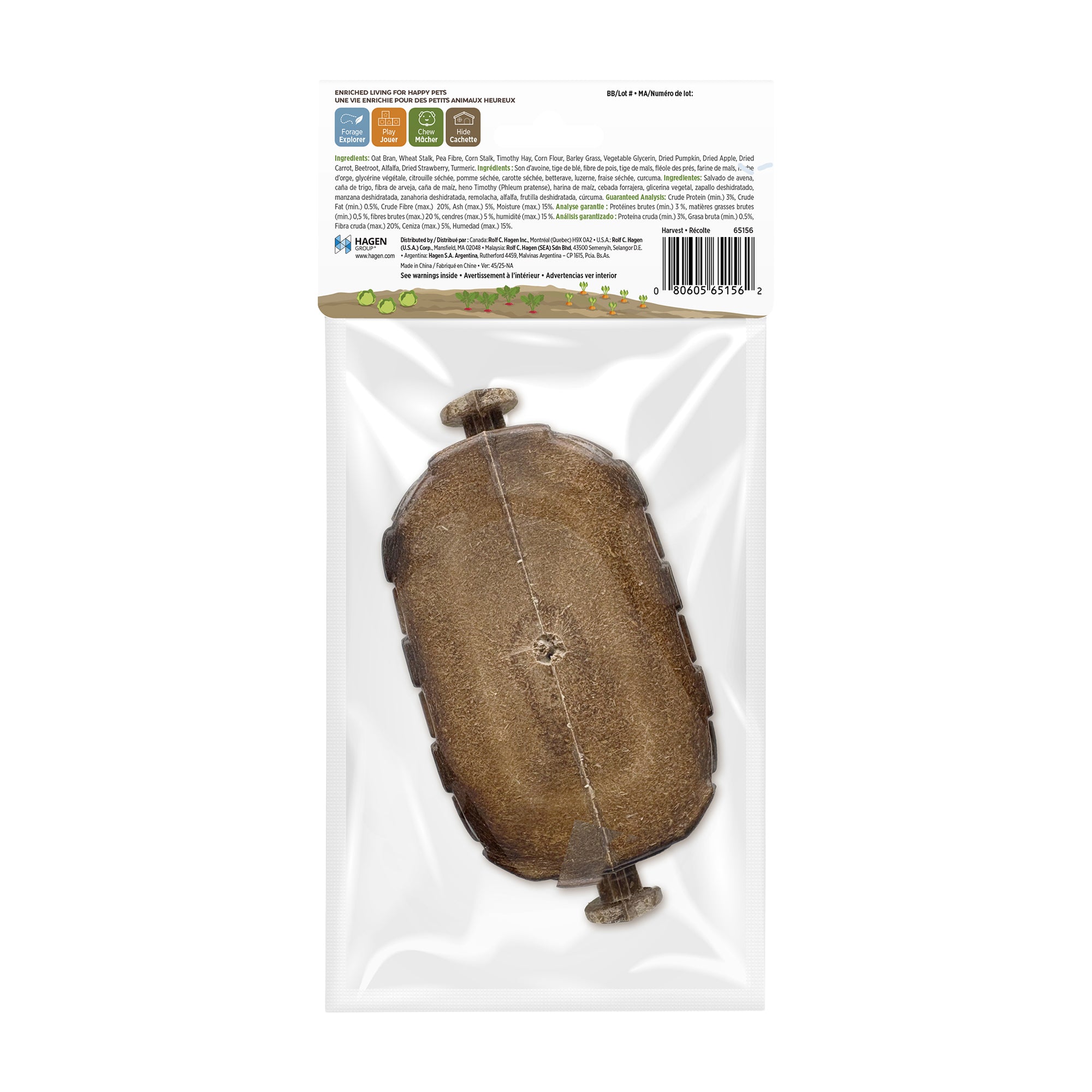 Living World Edible Harvest Basket Chew Toy with Vegetables for Small Animals - Small Animal - Living World - PetMax Canada