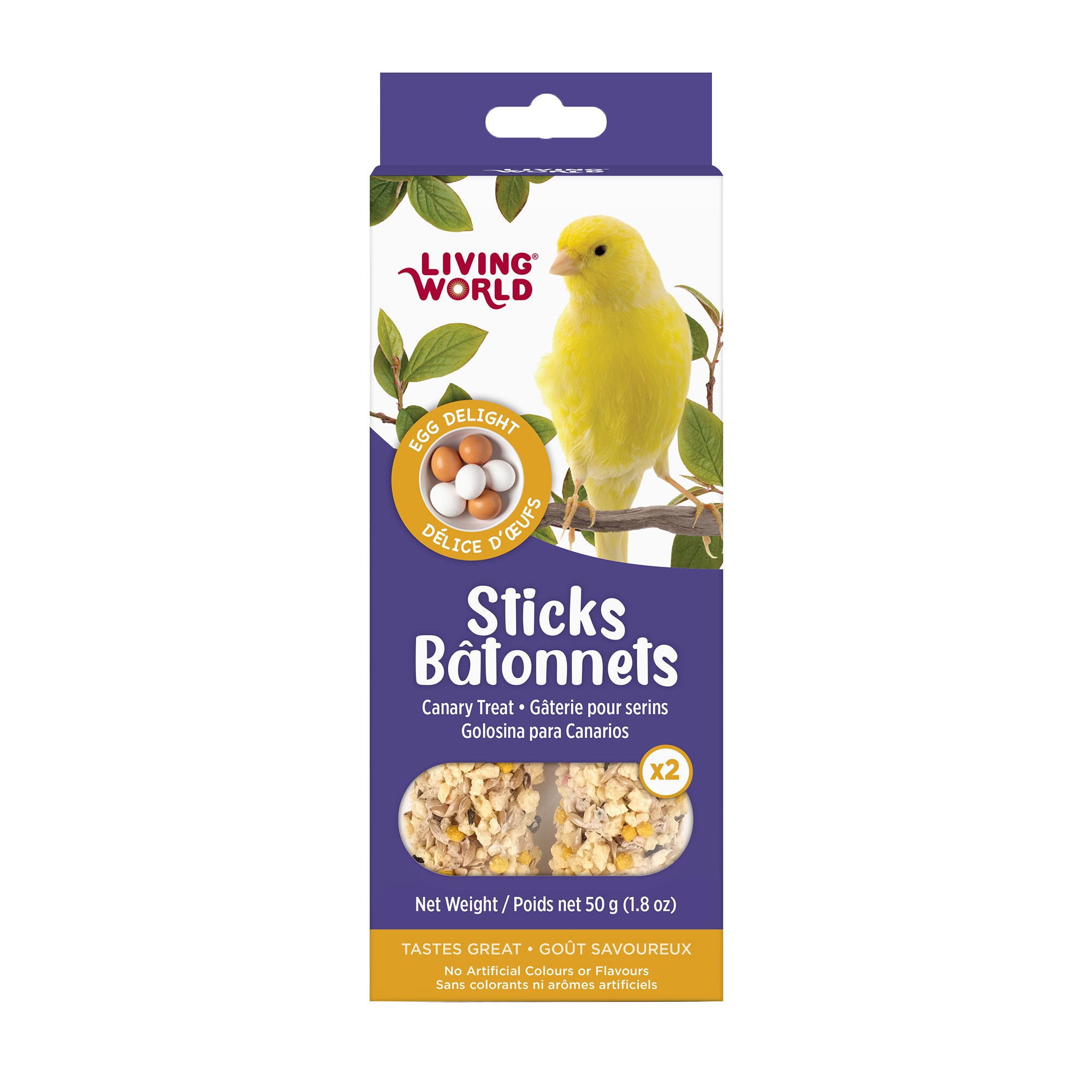 Living World Canary Egg Delight Treat Sticks - 50g - Bird Treats - Living World - PetMax Canada