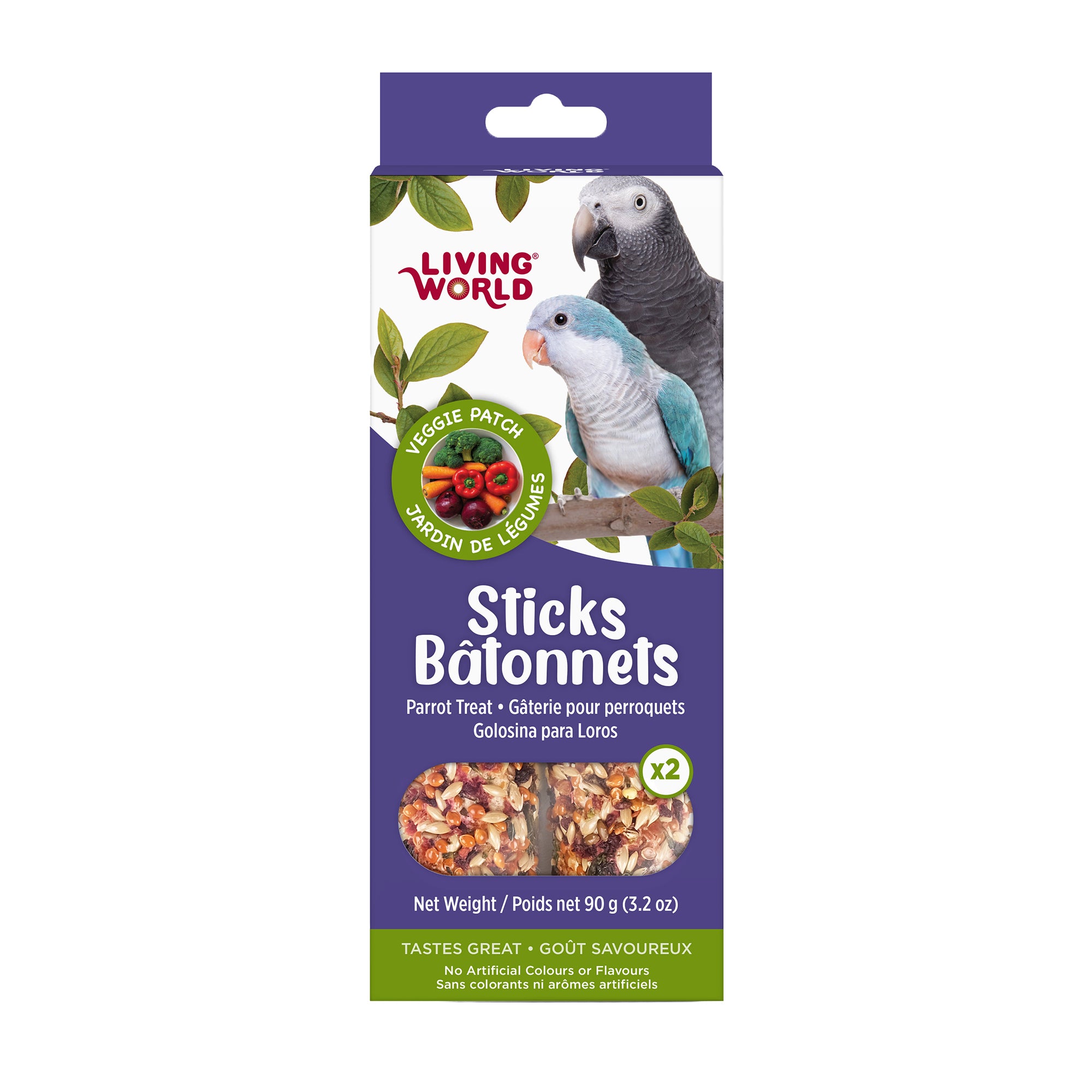 Living World Parrot Veggie Patch Treat Sticks - 90g - Bird Treats - Living World - PetMax Canada