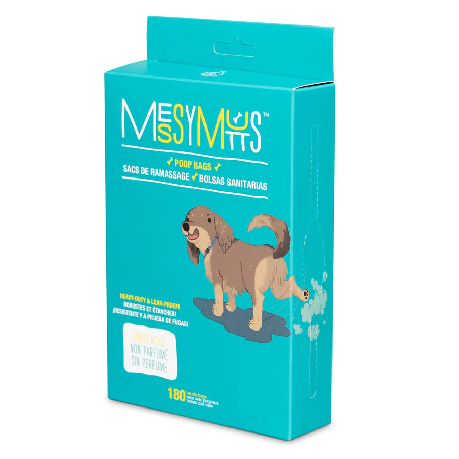 Messy Mutts Advanced Biorecycle Easy to Tie Up Handle Poop Bags