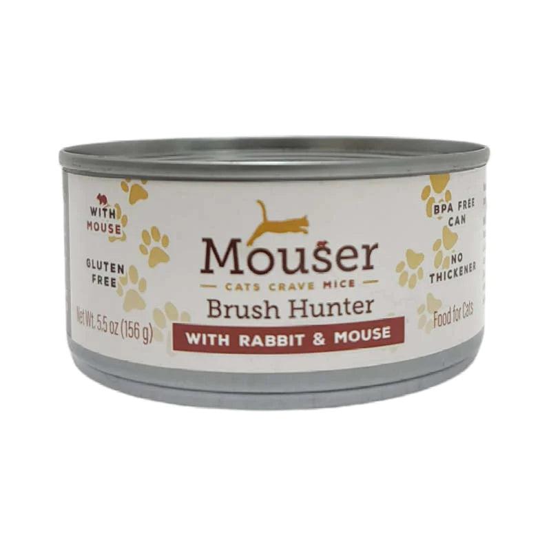 Mouser Brush Hunter With Rabbit and Mouse Canned Cat Food - 156g - Canned Cat Food - Mouser - PetMax Canada