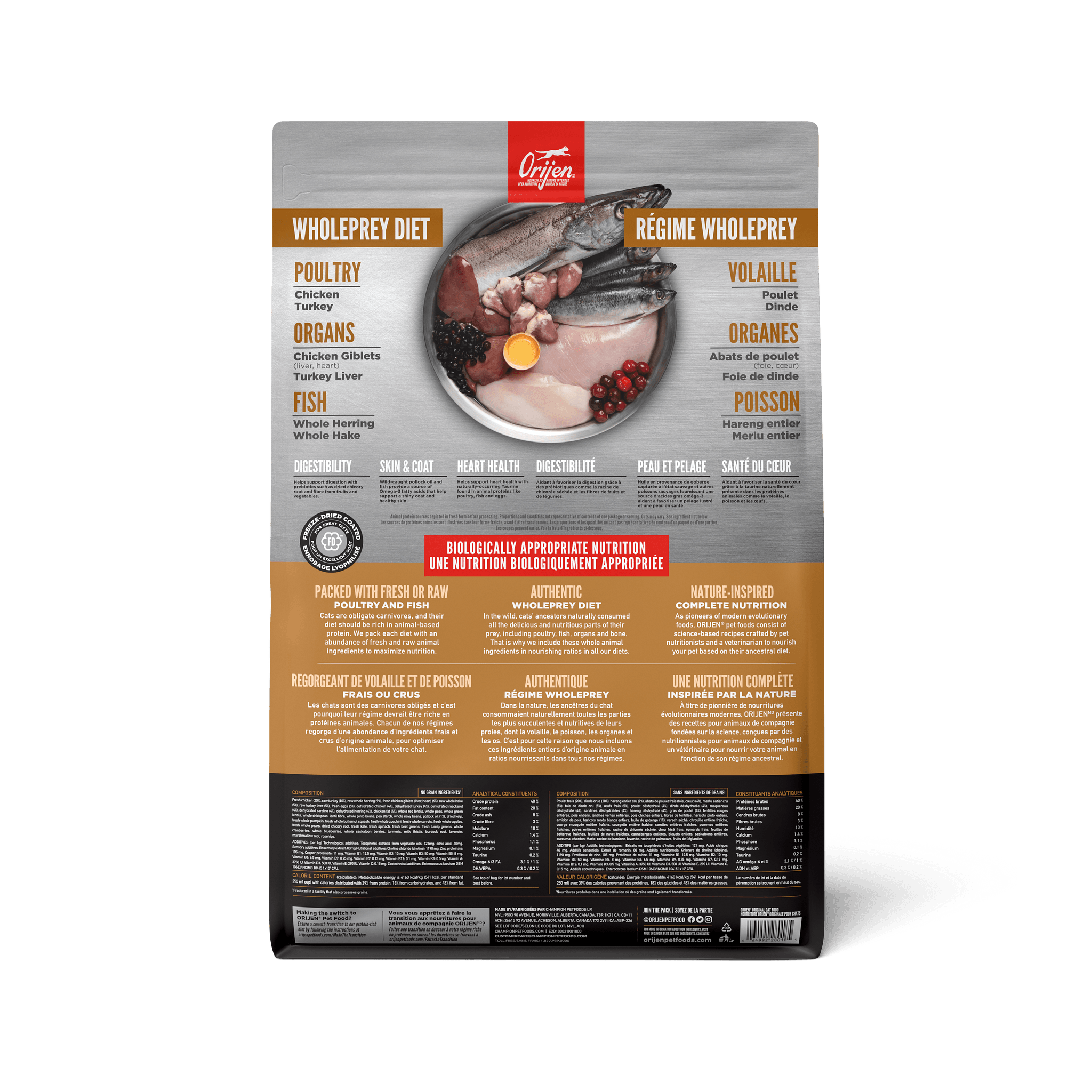 Orijen Original Cat Food Recipe - 1.8 Kg - Cat Food - Orijen - PetMax Canada