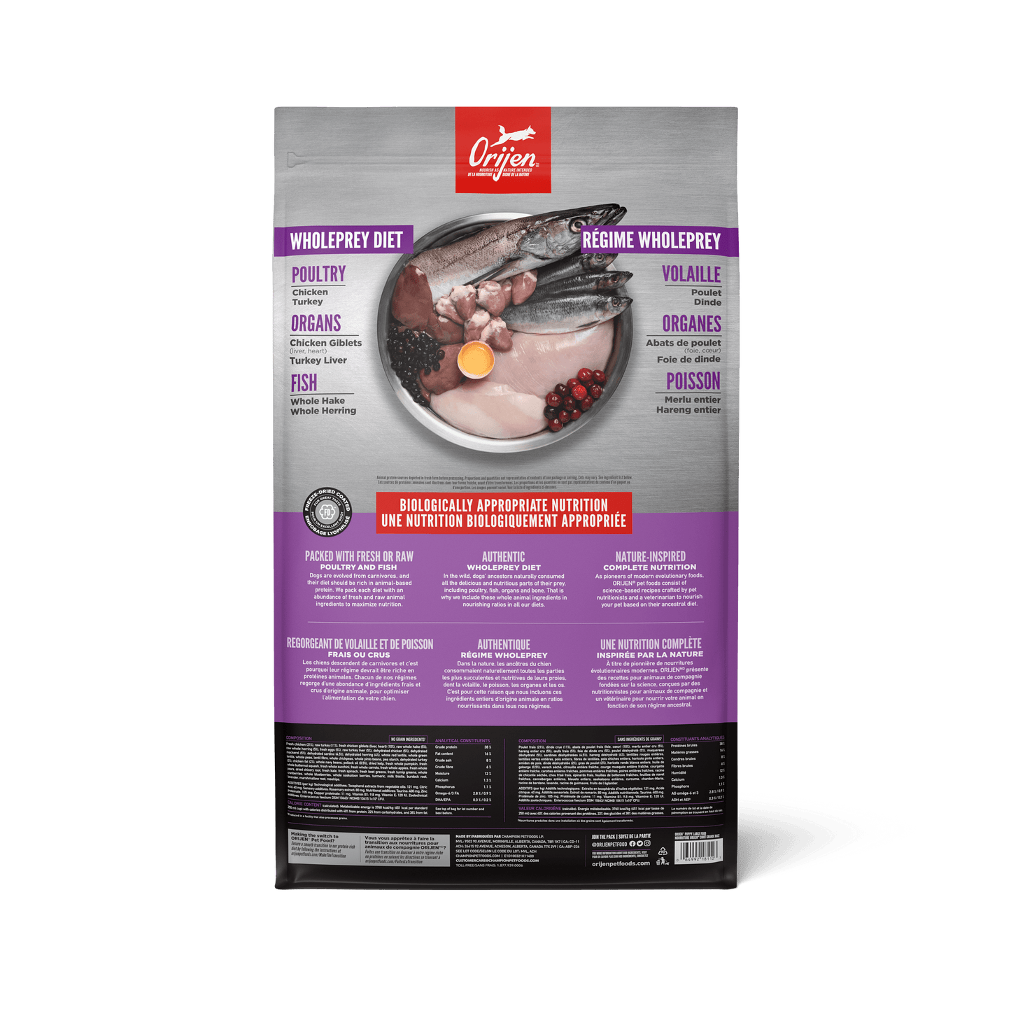 Orijen Puppy Large Recipe  Dog Food  | PetMax Canada