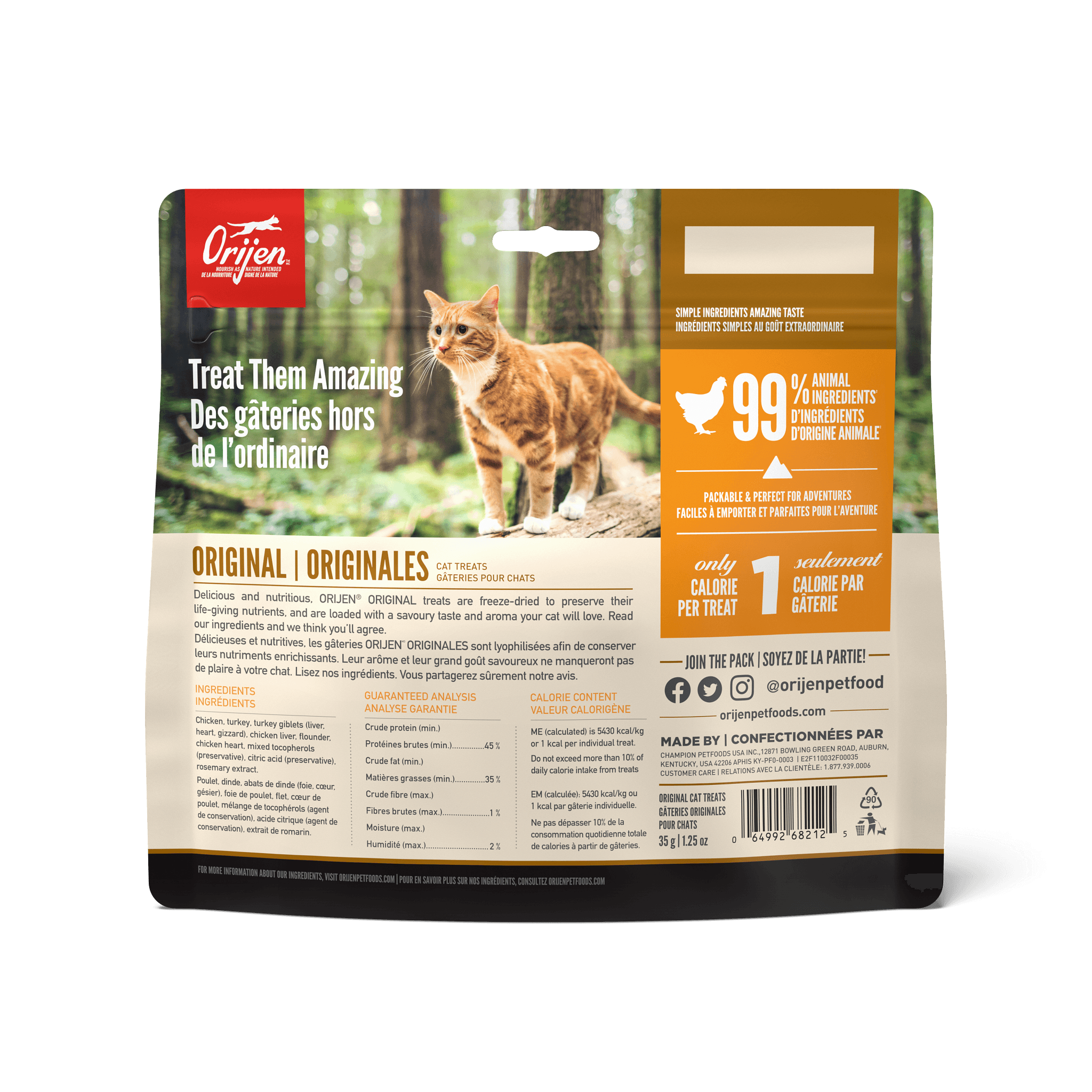 Orijen Freeze-Dried Cat Treats Original - 35g - Cat Food - Orijen - PetMax Canada