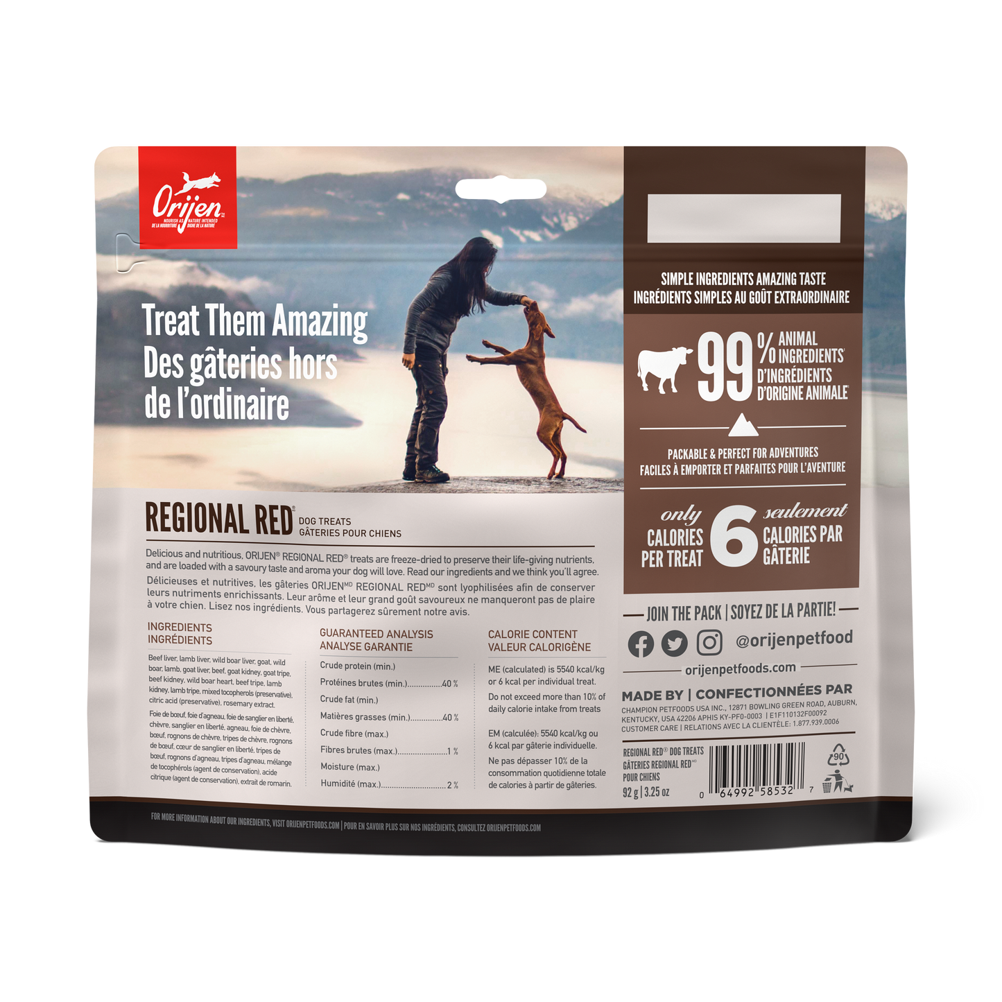 Orijen Freeze-Dried Dog Treats Regional Red  Dog Treats  | PetMax Canada