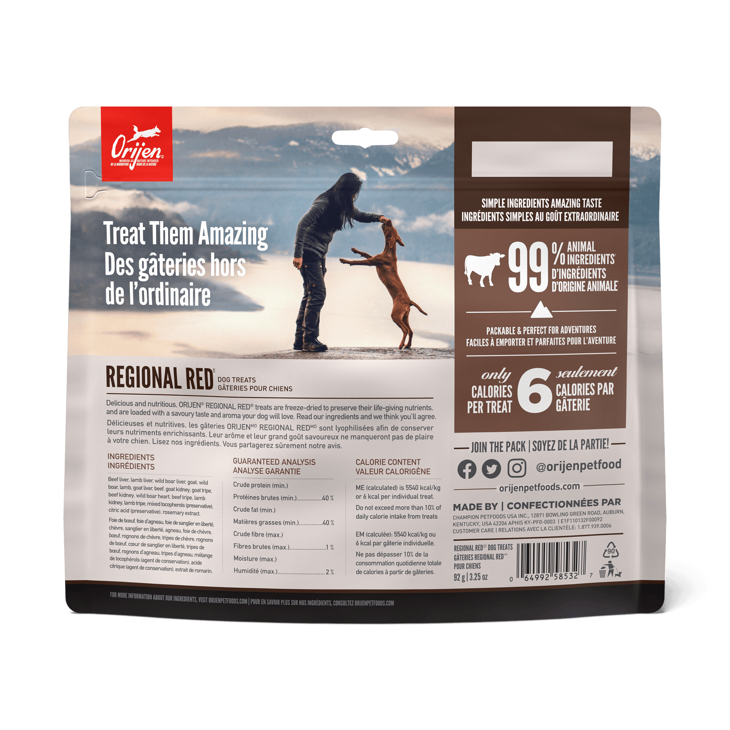 Orijen Freeze-Dried Dog Treats Regional Red  Dog Treats  | PetMax Canada