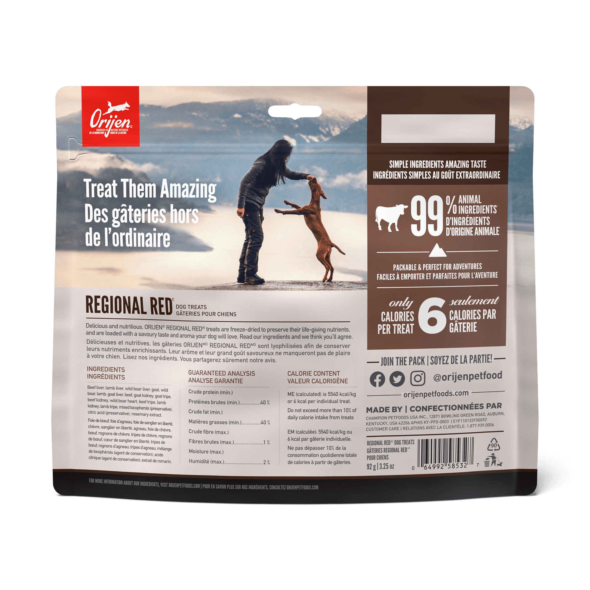 Orijen Freeze-Dried Dog Treats Regional Red  Dog Treats  | PetMax Canada