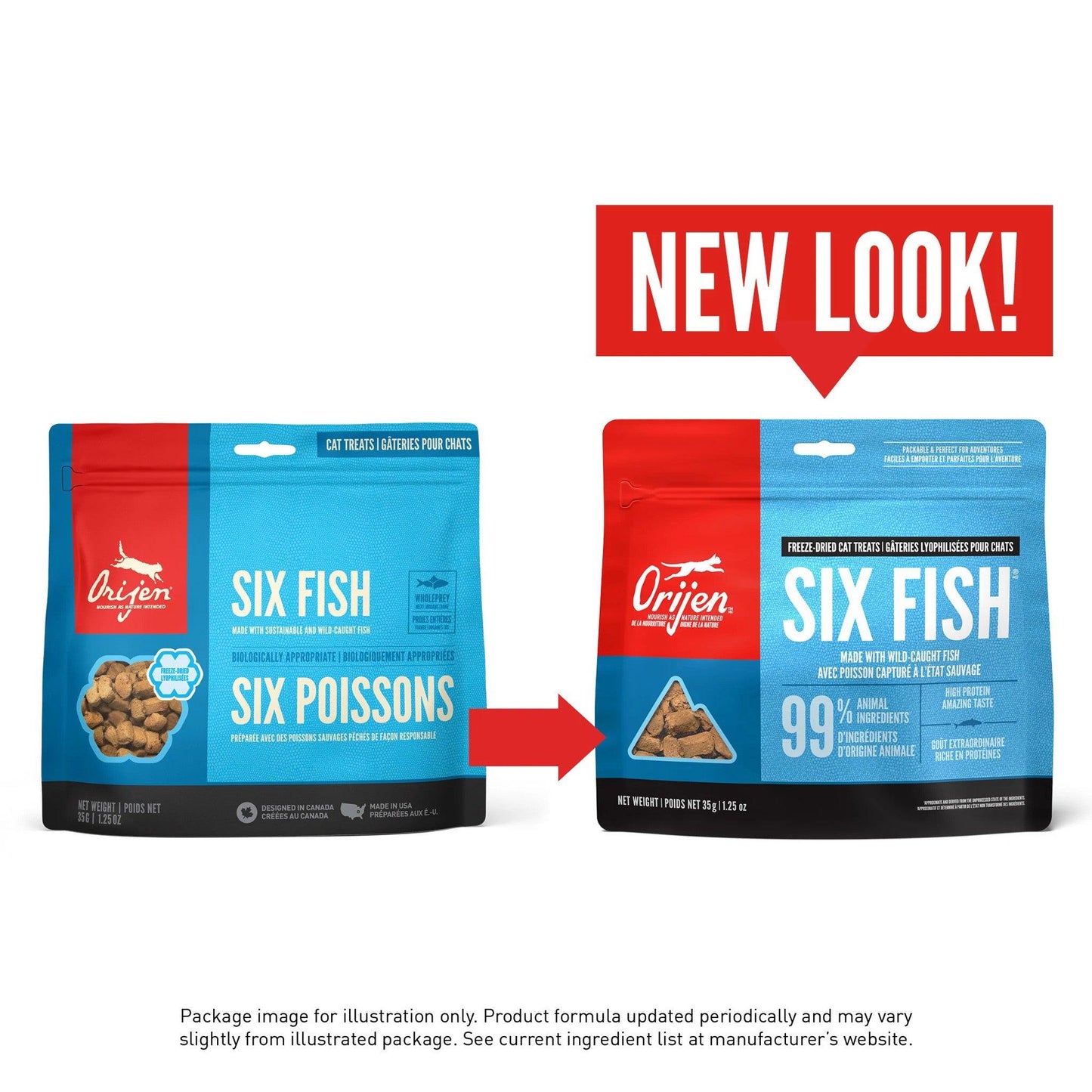 Orijen Freeze-Dried Cat Treats Six Fish  Cat Food  | PetMax Canada