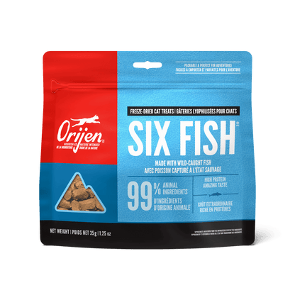 Orijen Freeze-Dried Cat Treats Six Fish - 35g - Cat Food - Orijen - PetMax Canada