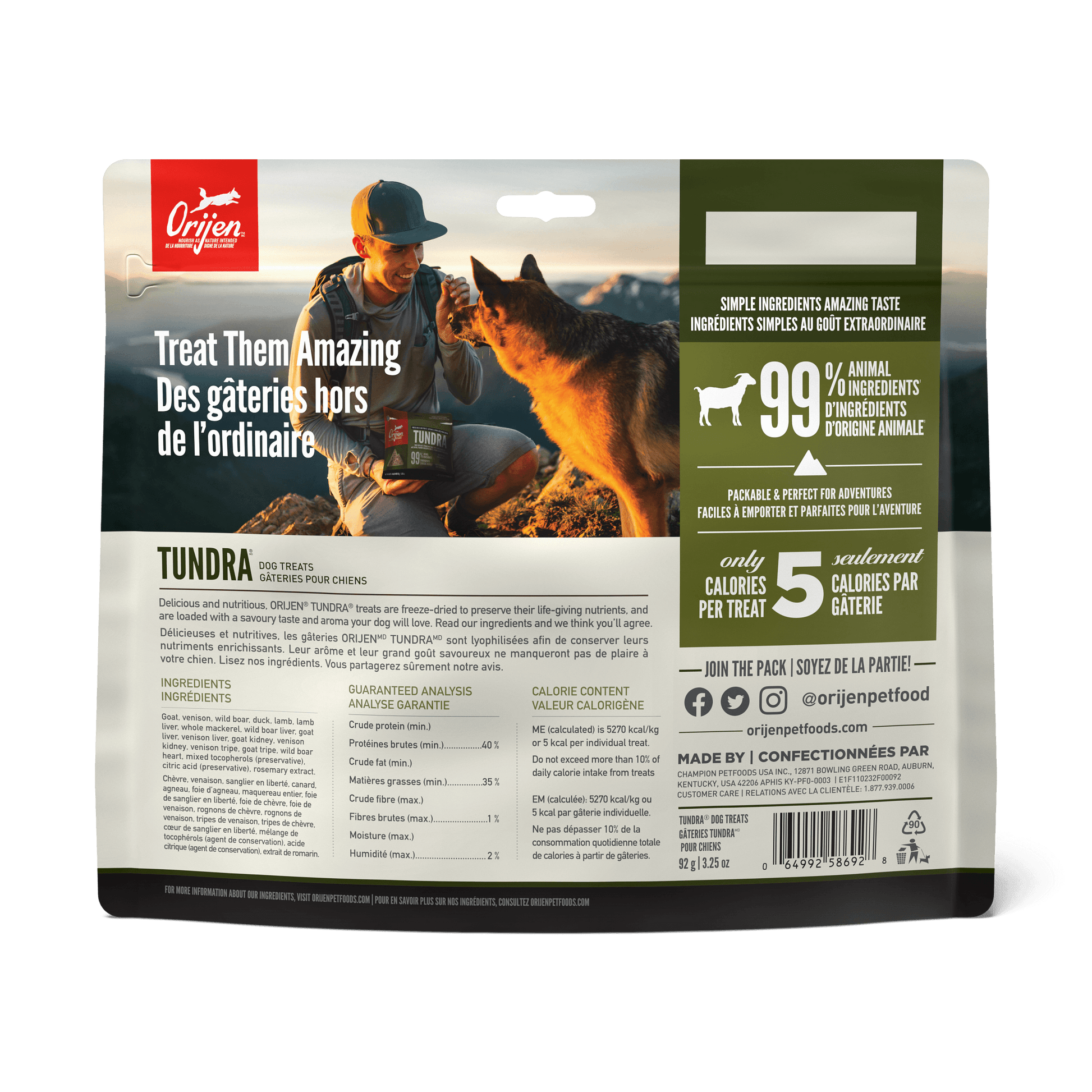 Orijen Freeze-Dried Dog Treats Tundra  Dog Treats  | PetMax Canada