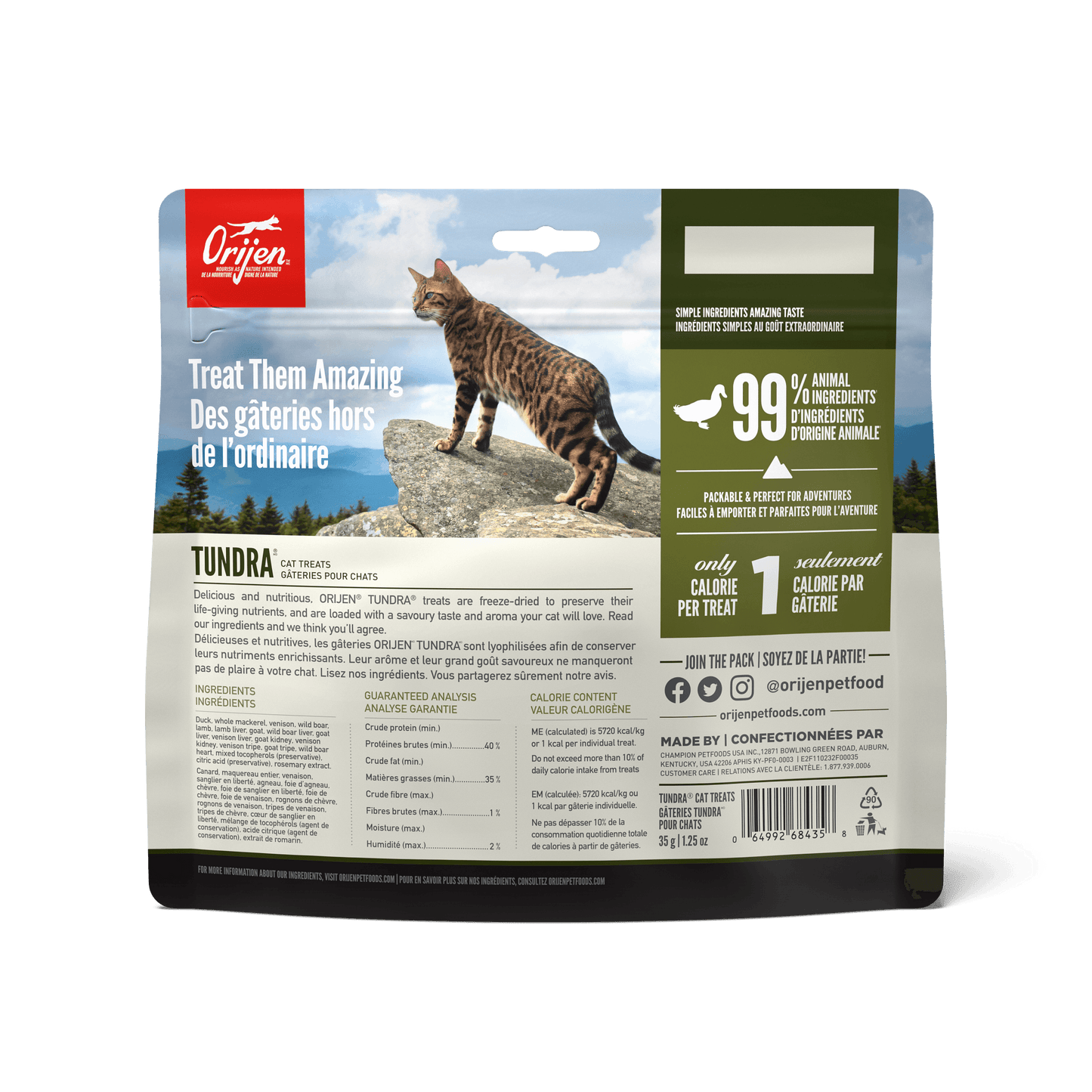 Orijen Freeze-Dried Cat Treats Tundra  Cat Food  | PetMax Canada