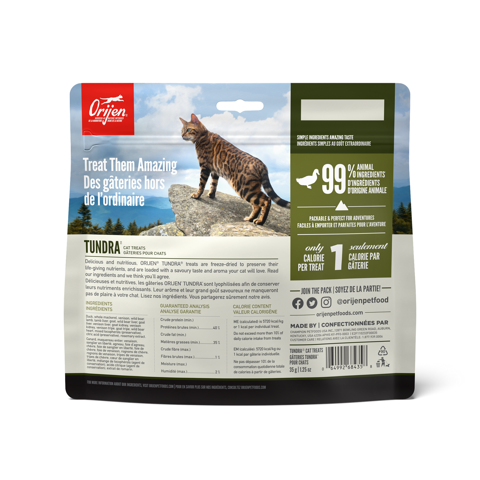 Orijen Freeze-Dried Cat Treats Tundra  Cat Food  | PetMax Canada