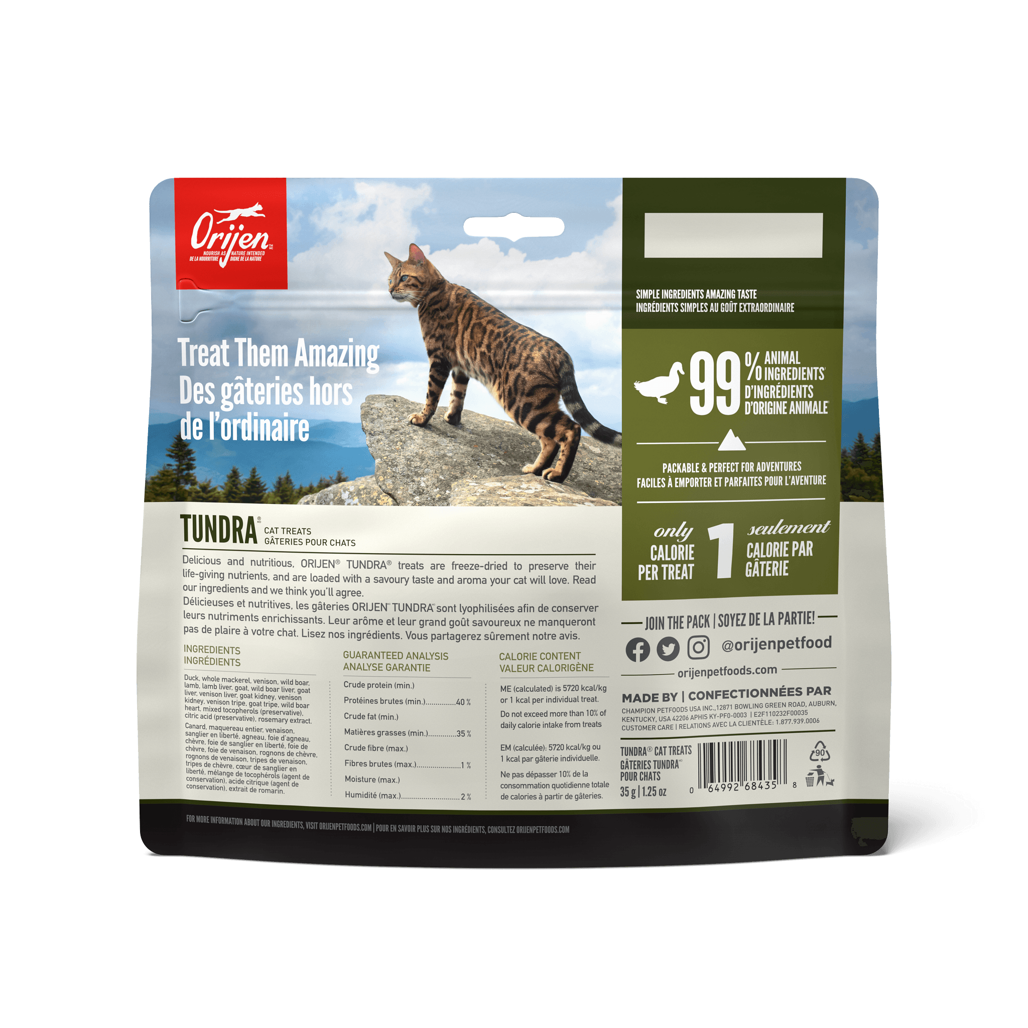 Orijen Freeze-Dried Cat Treats Tundra - 35g - Cat Food - Orijen - PetMax Canada
