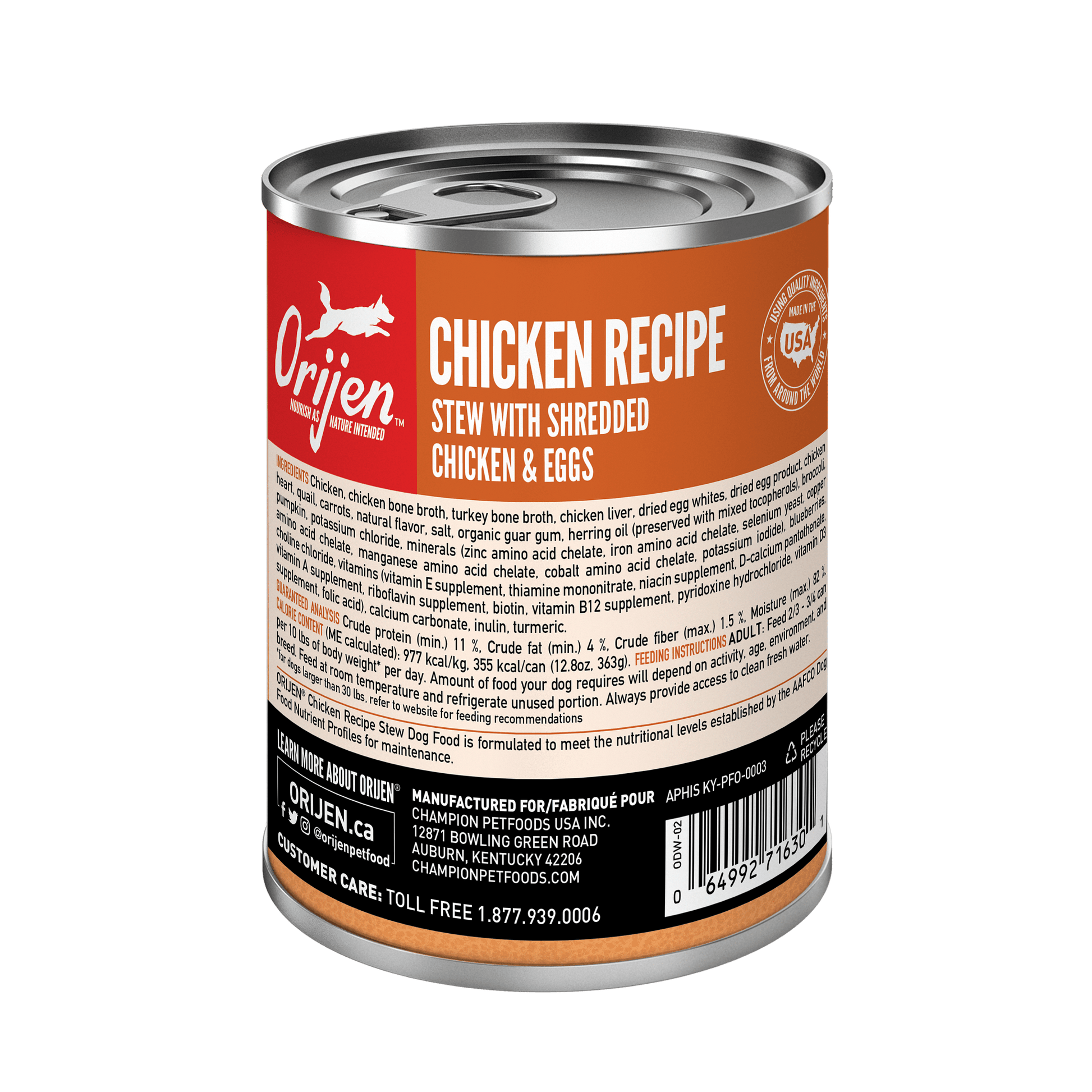 Orijen Wet Dog Chicken Recipe  Canned Dog Food  | PetMax Canada