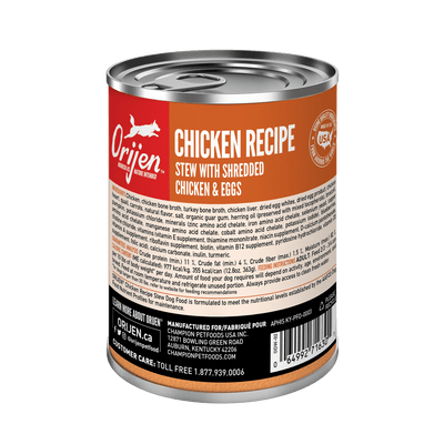 Orijen Wet Dog Chicken Recipe - 363g - Canned Dog Food - Orijen - PetMax Canada