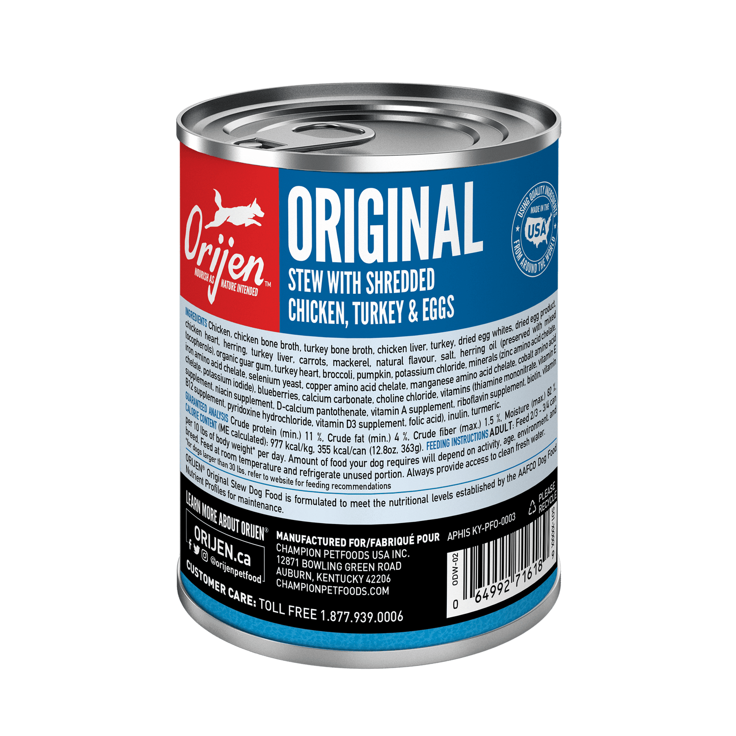 Orijen Wet Dog Original Stew Recipe  Canned Dog Food  | PetMax Canada