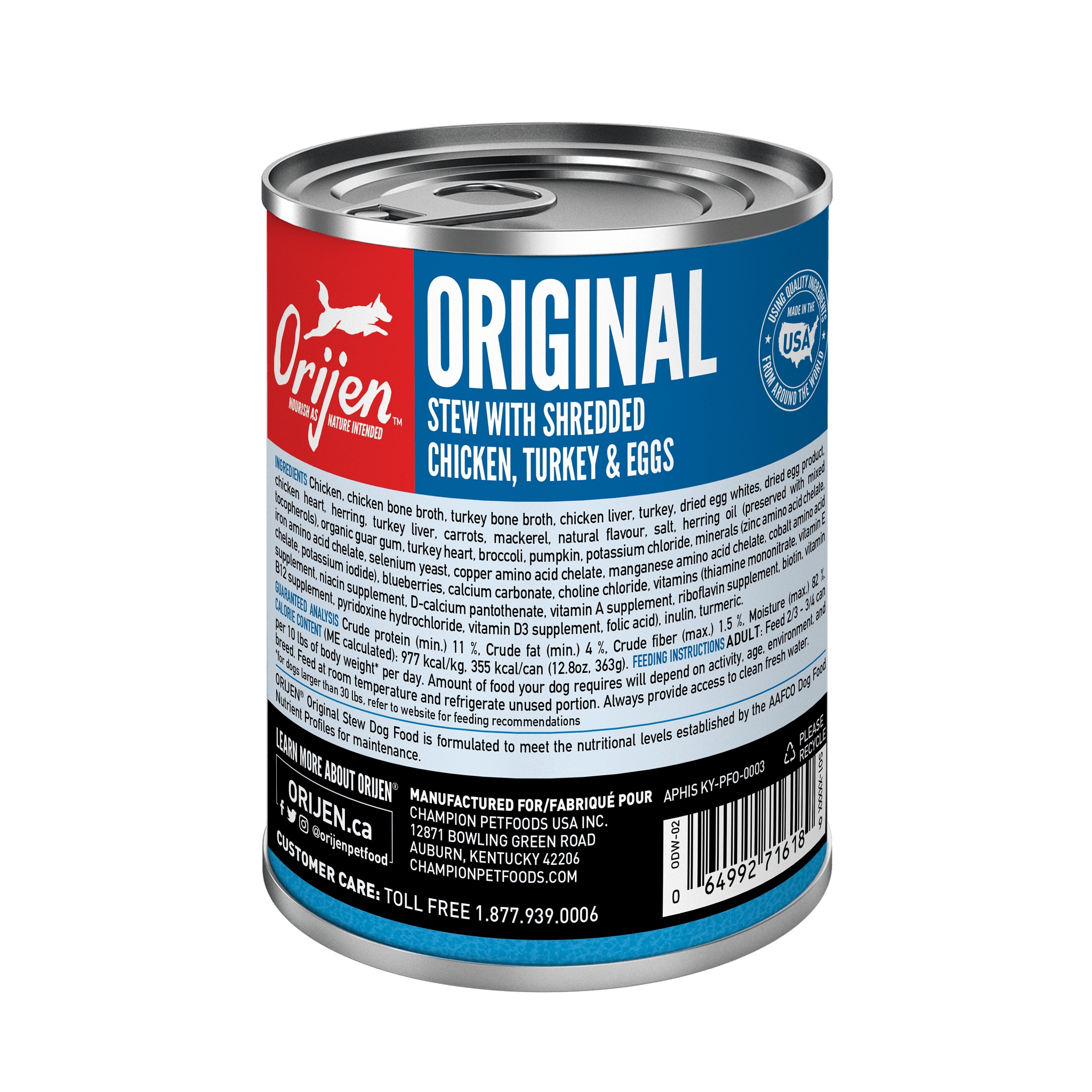 Orijen Wet Dog Original Stew Recipe - 363g - Canned Dog Food - Orijen - PetMax Canada