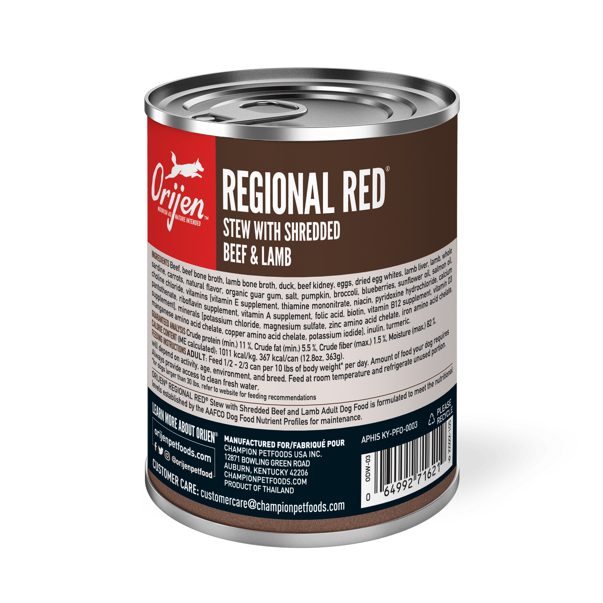 Orijen Wet Dog Regional Red Stew Recipe - 363g - Canned Dog Food - Orijen - PetMax Canada