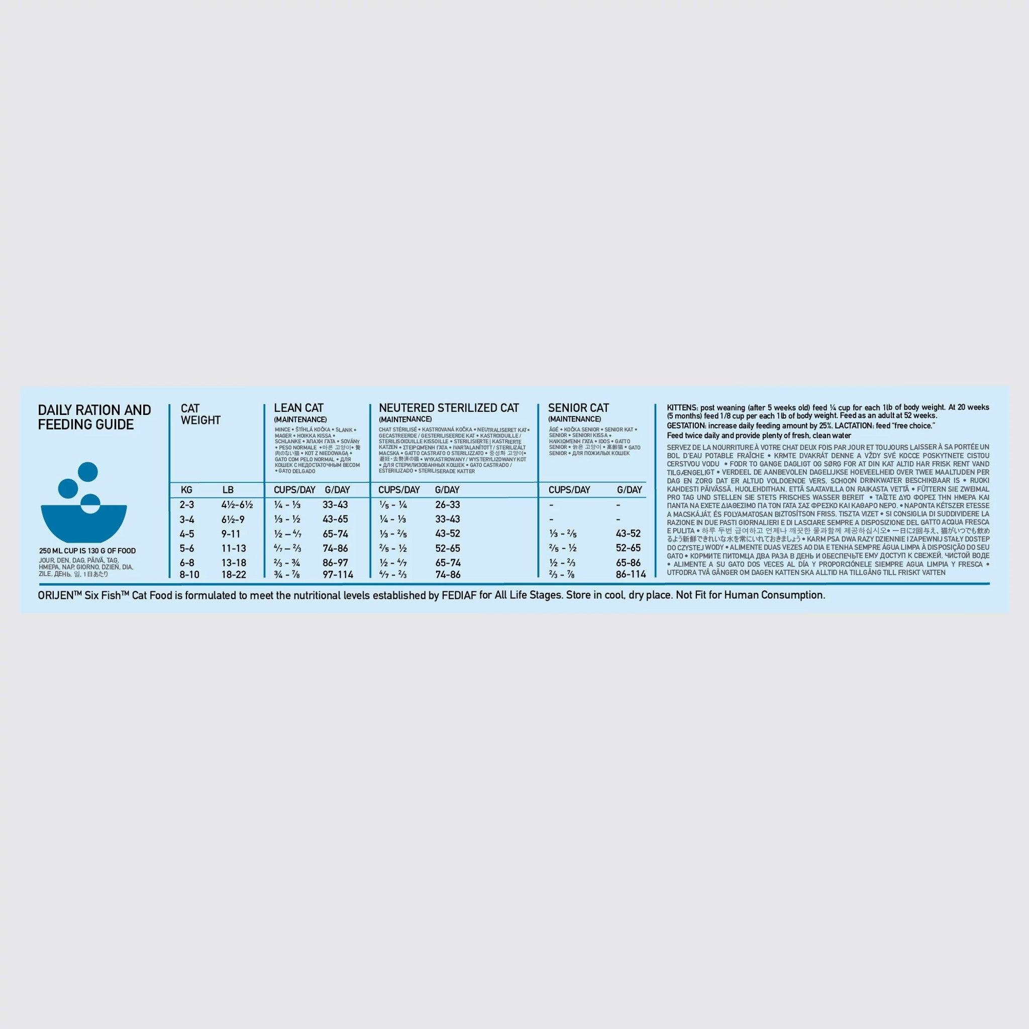 Orijen Six Fish Dry Cat Food Recipe - 1.8 Kg - Cat Food - Orijen - PetMax Canada